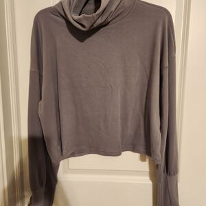 Purple Womens Size M Cowl Neck Long Sleeve Top